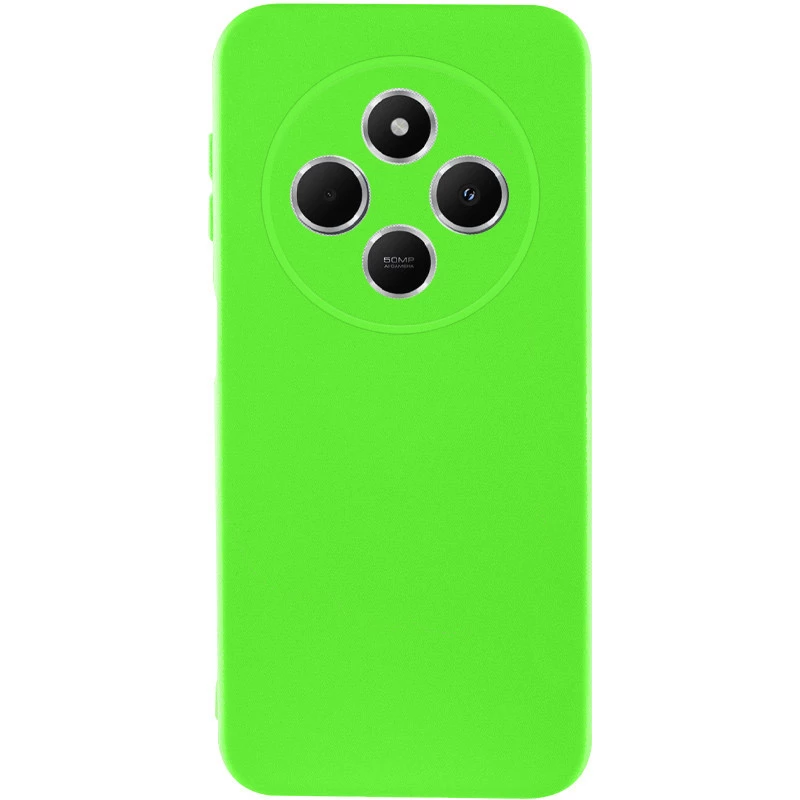 Цветной силиконовый чехол GETMAN с закрытой камерой на Xiaomi Redmi 14C / Poco C75 – Салатовый / Neon Green. Фото 1 из 6