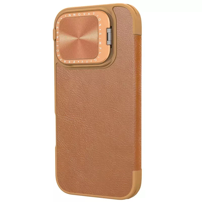 Шкіряний чохол (книжка) Nillkin Qin Prop для Apple iPhone 16 Pro – Brown. Фото 3 з 6