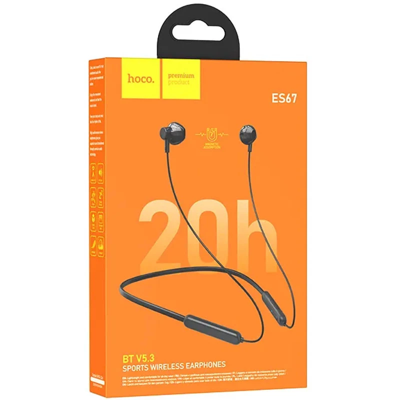 Bluetooth Навушники Hoco ES67 Perception neckband – Black. Фото 5 з 5