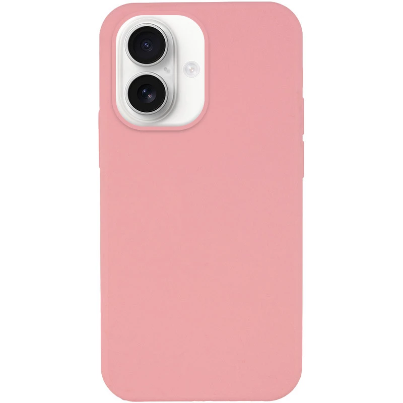 Чехол с закрытым низом Silicone Case для Apple iPhone 16 Plus – Розовый / Pink. Фото 2 из 4