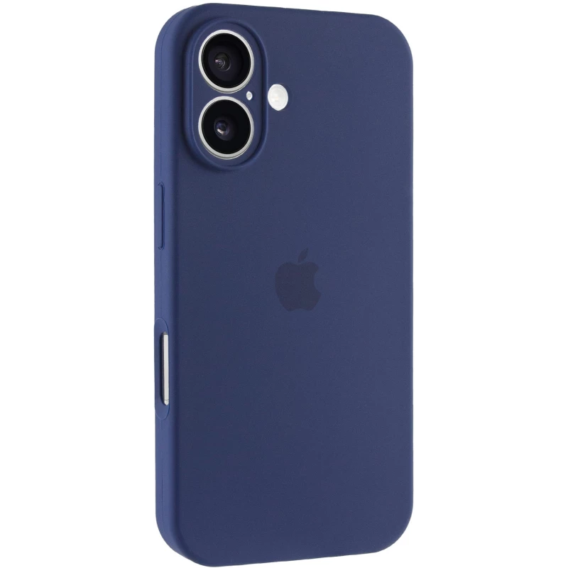 Чехол Silicone Case с защитой камеры для Apple iPhone 16 – Синий / Deep navy. Фото 1 из 7