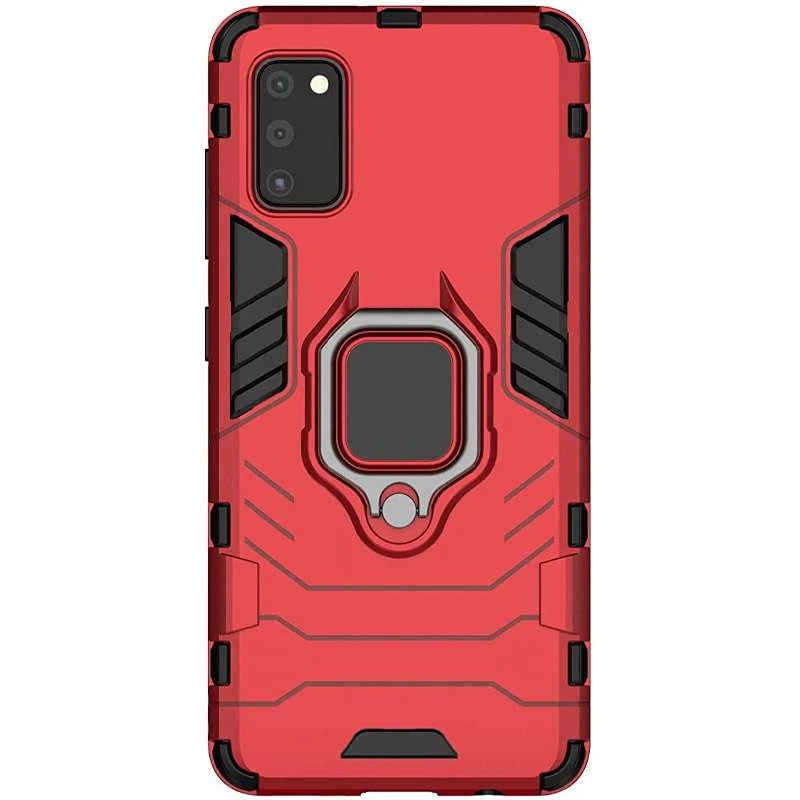 

Протиударний чохол Transformer з кільцем на Samsung Galaxy A41 (Червоний / Dante Red)