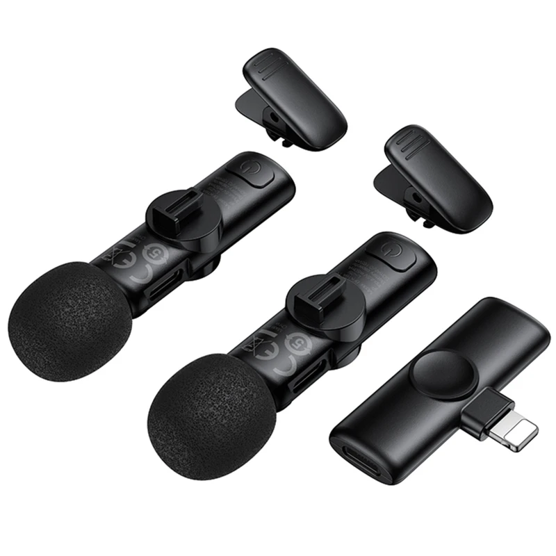 Петличний бездротовий мікрофон Borofone BFK16A Winner dual-mic Type-C – Black. Фото 6 з 13