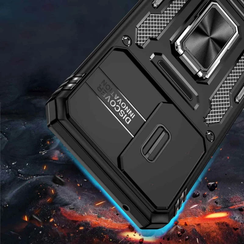 Ударостійкий чохол Square Ring зi шторкою на камеру на Samsung Galaxy A35 – Чорний / Black. Фото 12 з 13