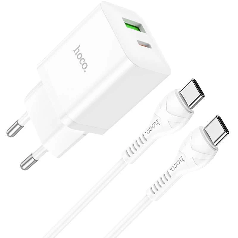 

МЗП Hoco N28 Founder PD20W+QC3.0 + Type-C to Type-C (White)