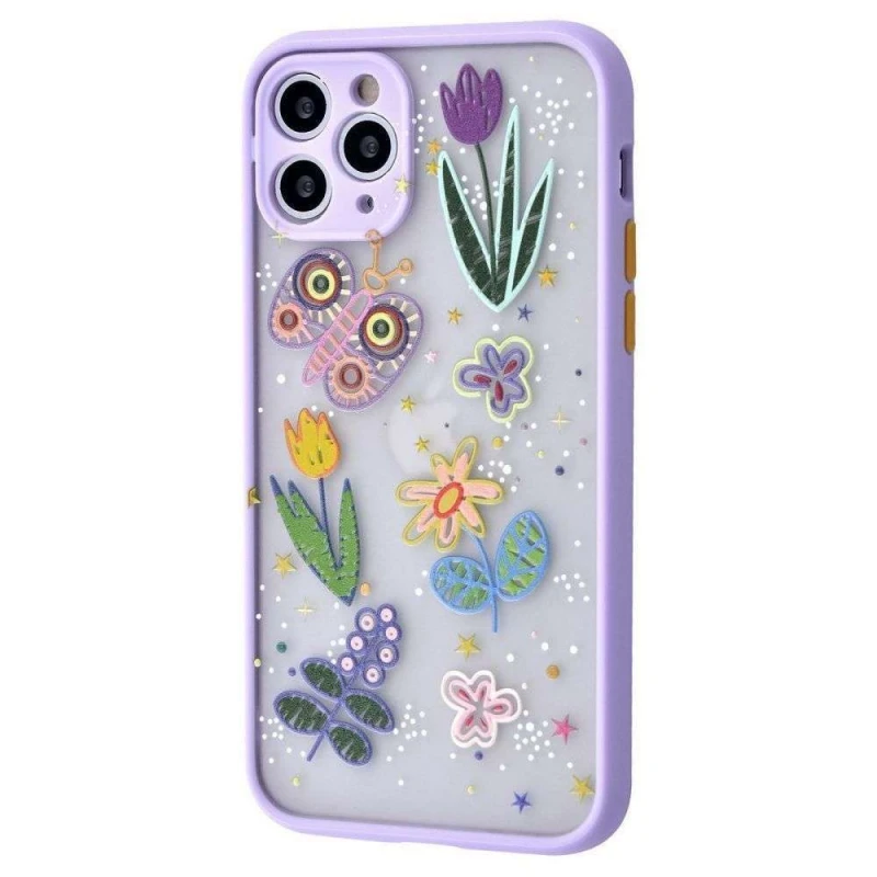 

TPU+PC чохол Picture Color Buttons на Apple iPhone 11 Pro (5.8") (Бузковий / Метелик)