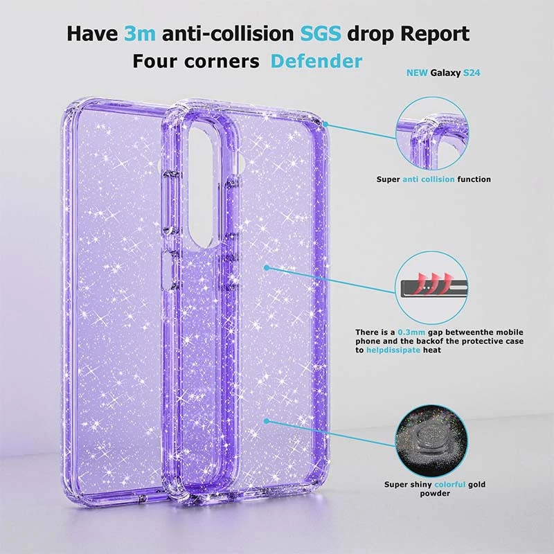 Блискучий силіконовий чохол на Samsung Galaxy A07 – Purple. Фото 11 з 13