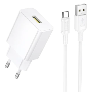 МЗП Borofone BA111A Star QC3.0 (1USB-A) + кабель USB to Type-C фото 1 з 1