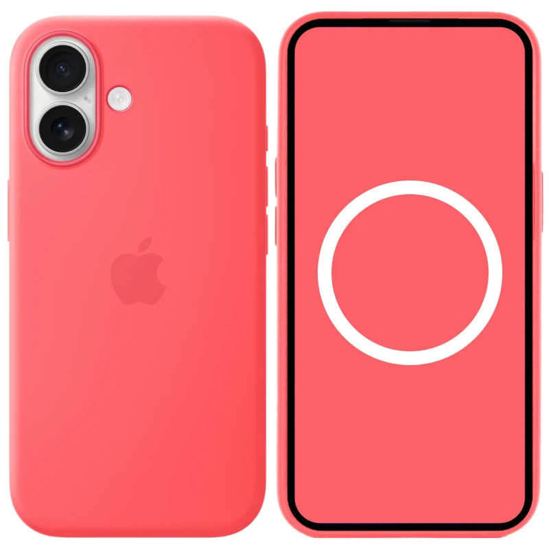 Чехол Silicone case (AAA) with Magsafe and Animation для Apple iPhone 17 (6.3") – Bright Guava. Фото 1 из 3