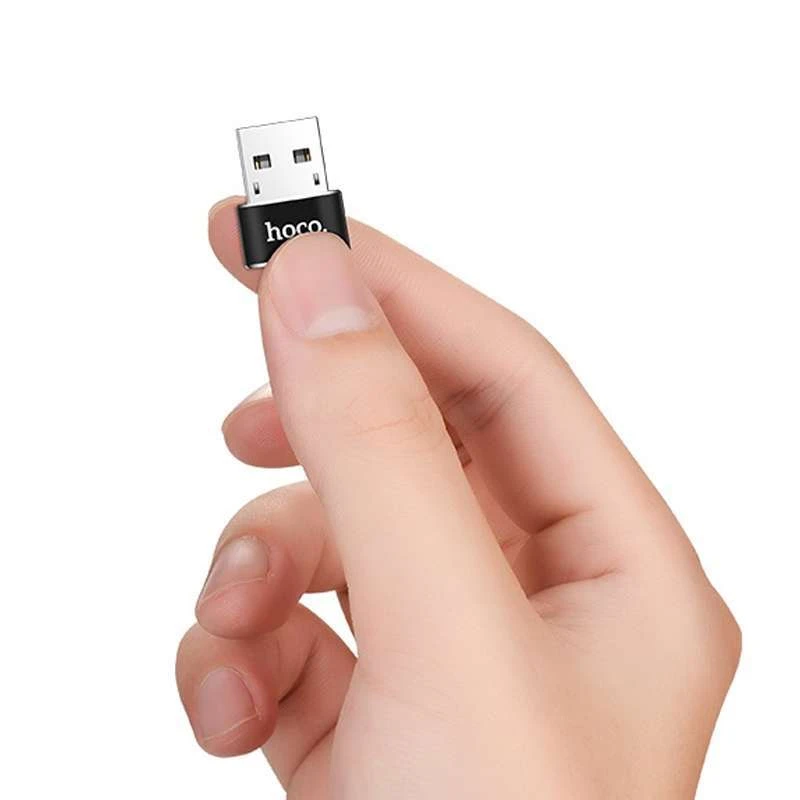 Перехідник Hoco UA6 OTG USB Female to Type-C Male – Чорний. Фото 4 з 8