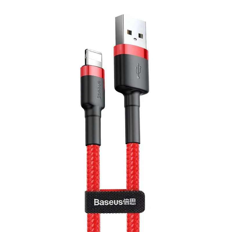 Дата кабель Baseus Cafule Lightning Cable 1.5A (2m) – Червоний. Фото 1 з 4
