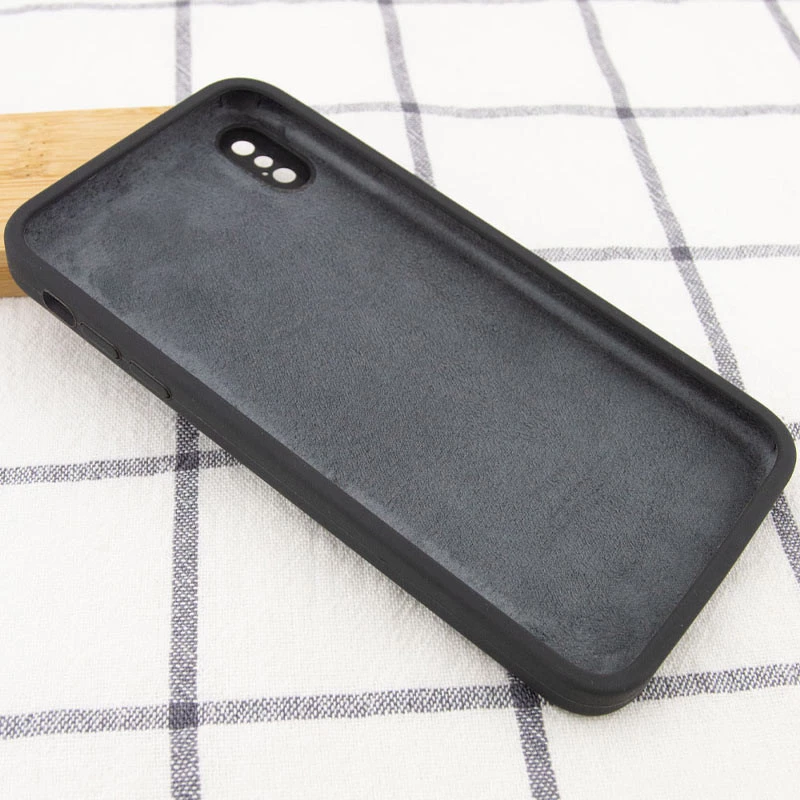 Чехол Silicone Case Square L с защитой камеры для Apple iPhone XS (5.8") – Серый / Dark Gray. Фото 3 из 3