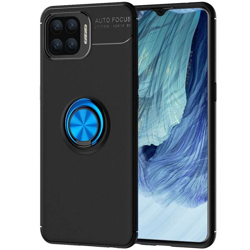 

Чохол Deen ColorRing з кільцем на Oppo A73 (Чорний / Синій)