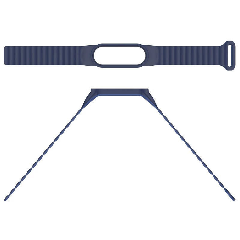 Ремінець Dual-color Magnetic для Xiaomi Mi Band 7/6/5/4/3 – Navy Blue / Blue. Фото 4 з 4