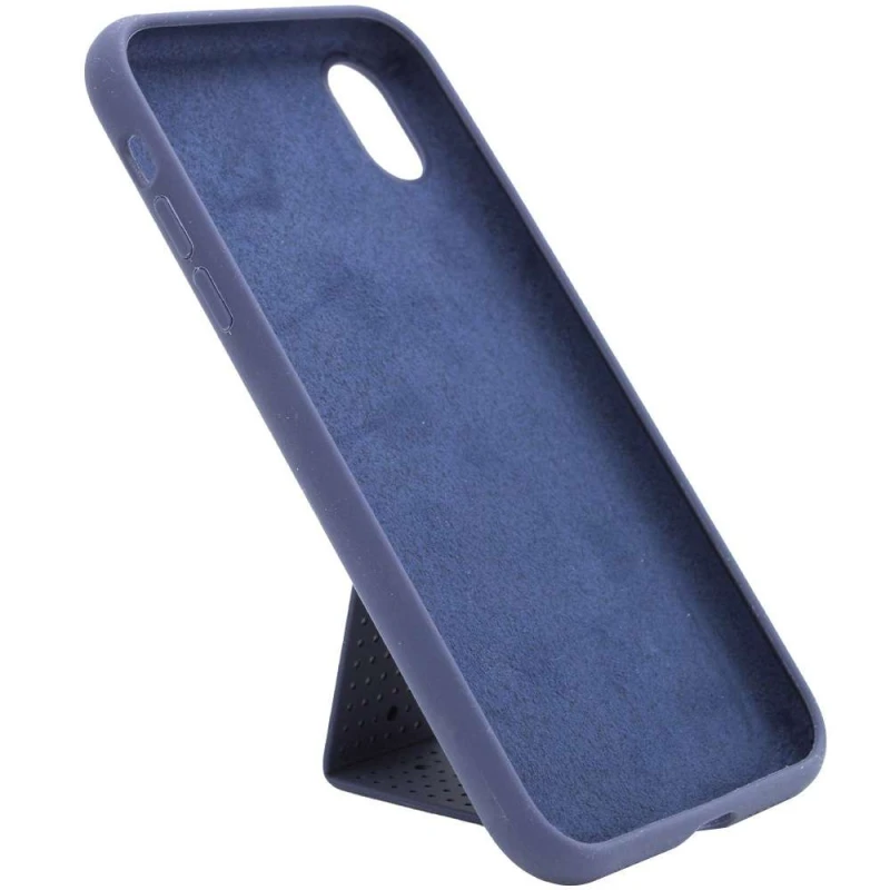 Чохол Silicone Case з тримачем на Apple iPhone XS Max (6.5") – Темно-синій / Midnight blue. Фото 3 з 5