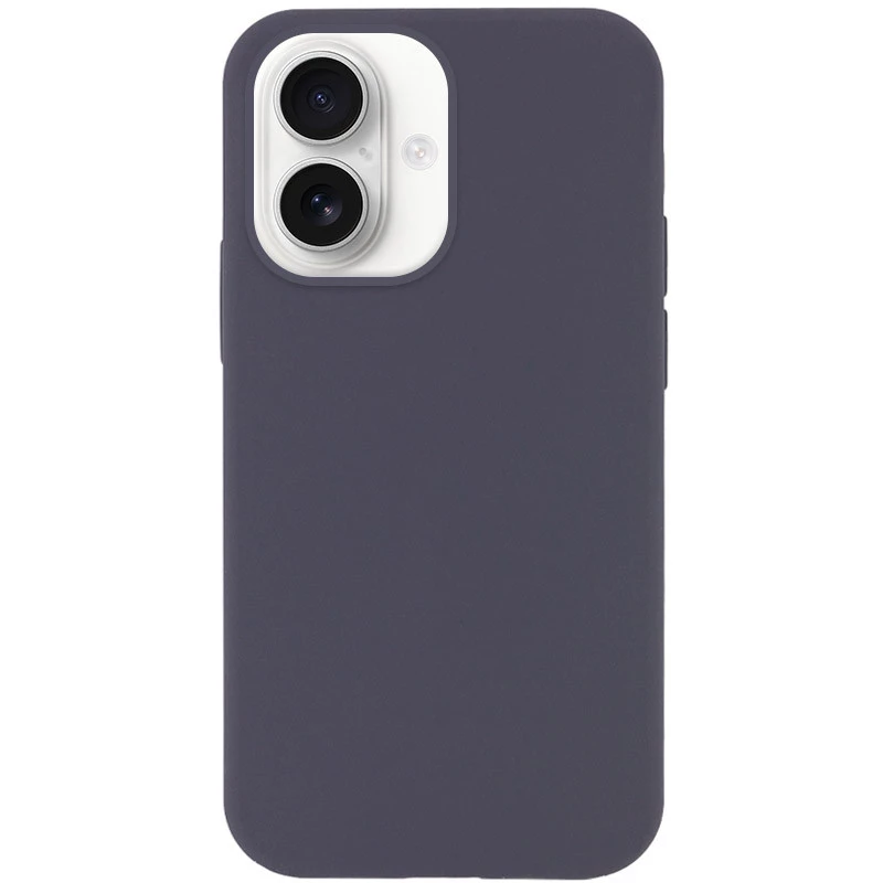 Чохол з закритим низом Silicone Case на Apple iPhone 16 – Сірий / Dark Gray. Фото 1 з 8
