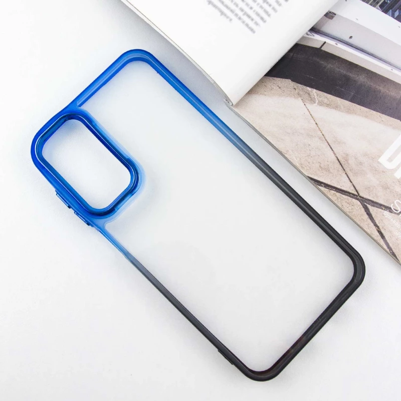 Силиконовый чехол фреш для Samsung Galaxy A25 5G – Черный / Синий. Фото 4 из 9