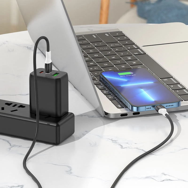 Дата кабель Borofone BX84 Rise Type-C to Lightning 20W (1m) – Black. Фото 4 з 5