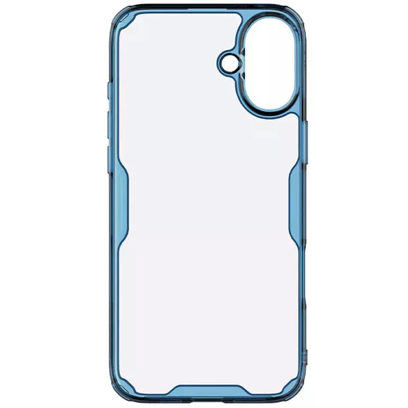 Силіконовий чохол Nillkin з посиленим захистом кутів на Apple iPhone 16 – Синій (прозорий). Фото 6 з 7