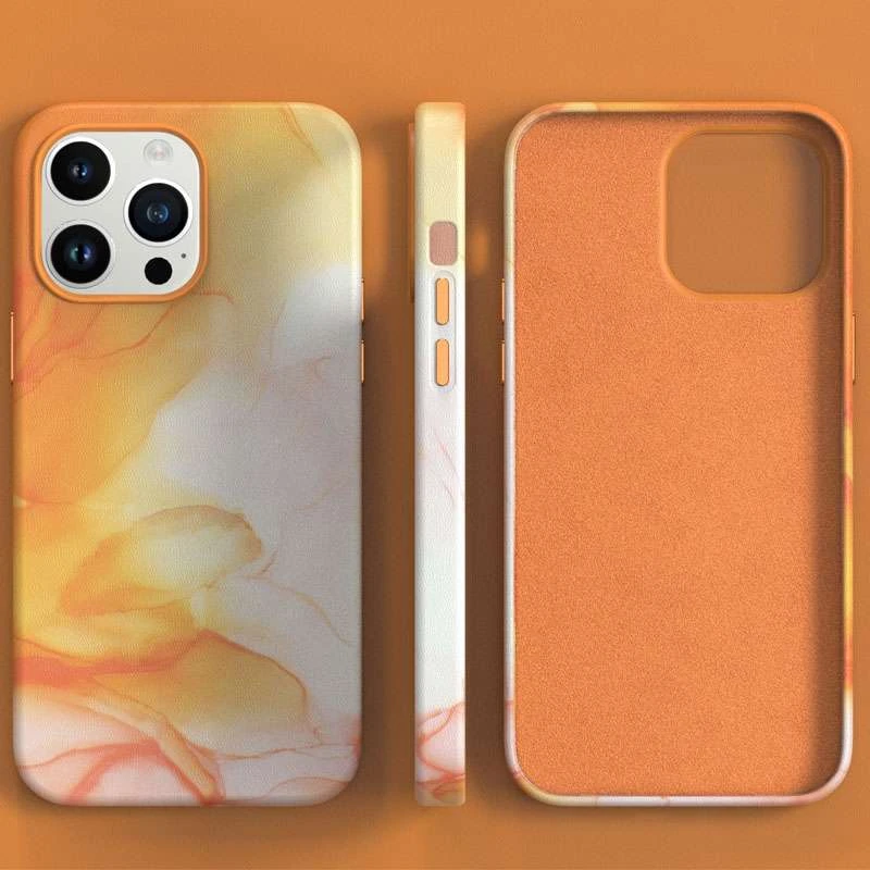 Шкіряний чохол Figura з MagSafe на Apple iPhone 14 Pro (6.1") – Orange. Фото 2 з 6