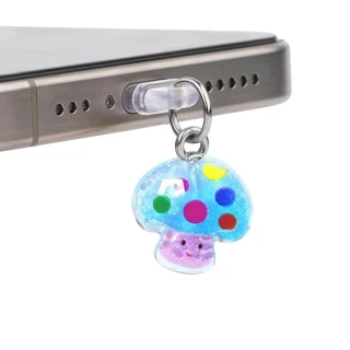 Заглушка силіконова Type-C з подвеской IP44 — Fly agaric blue