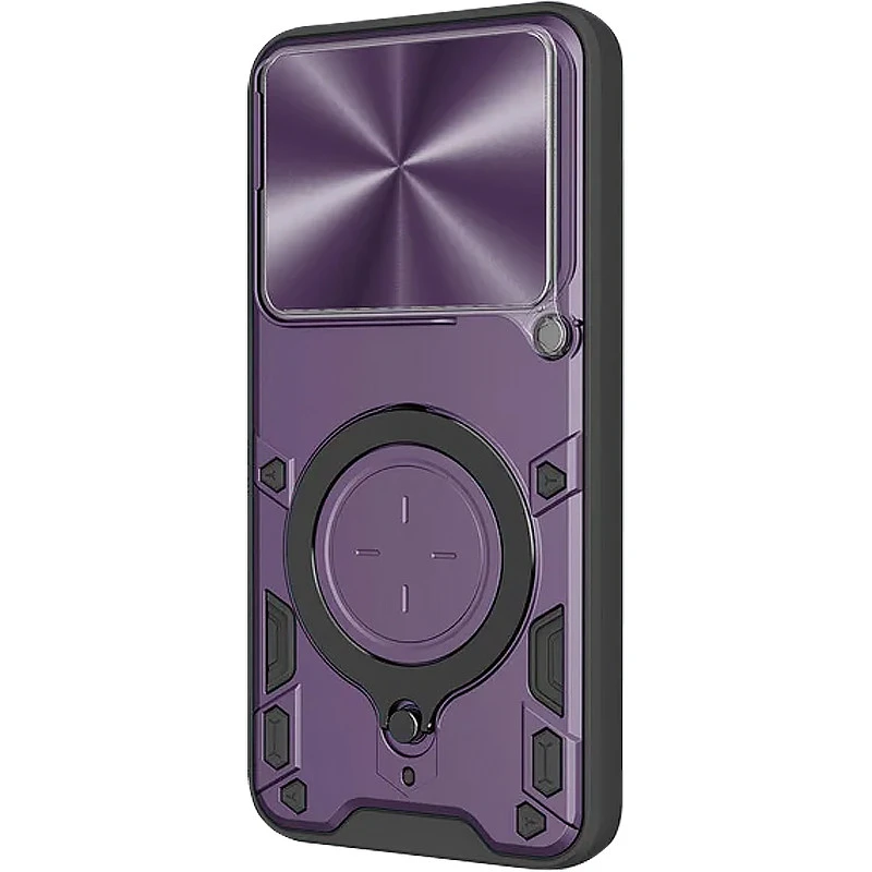Ударопрочный чехол Bracket Ringstand с защитной шторкой для камеры для Xiaomi 15T Pro – Purple. Фото 3 из 3