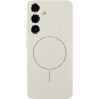 Чехол Silicone Cover Lakshmi Full Camera (AA) with Magnetic Fit для Samsung Galaxy S25 Edge — Белый / White