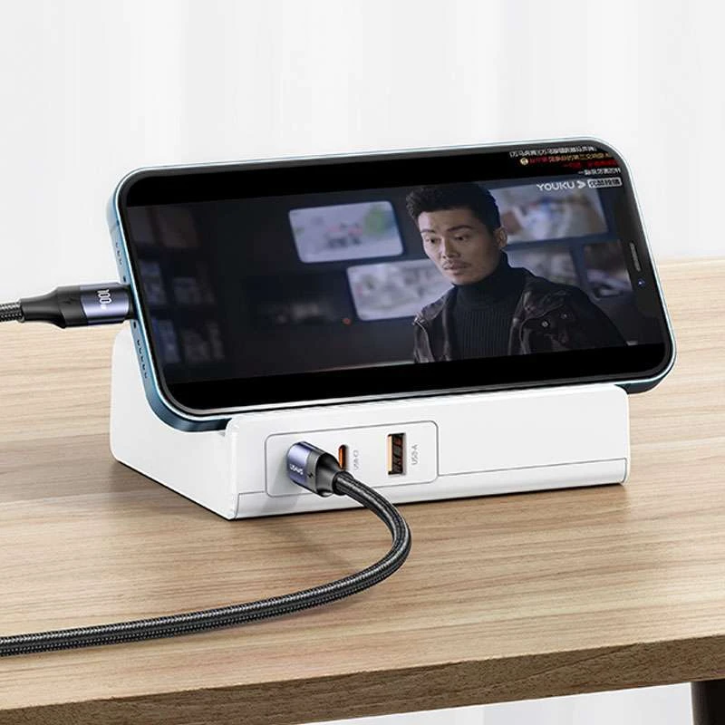 МЗП Usams US-CC160 P1 65W Super Si Fast Charging USB Extension Socket – White. Фото 4 з 6