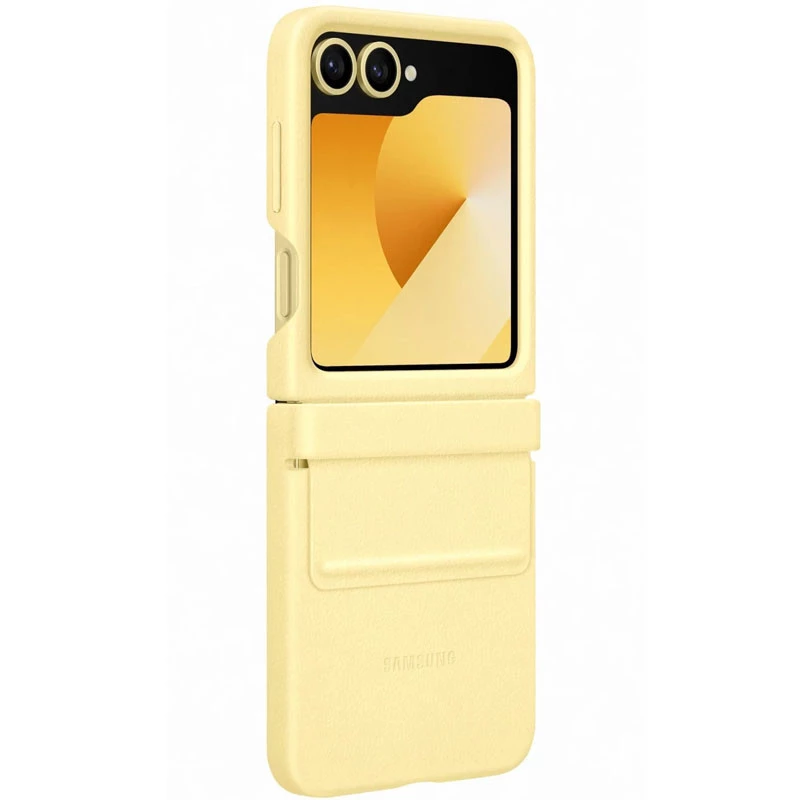 Шкіряний чохол Leather Case Premium на Samsung Galaxy Z Flip6 – Yellow. Фото 2 з 6
