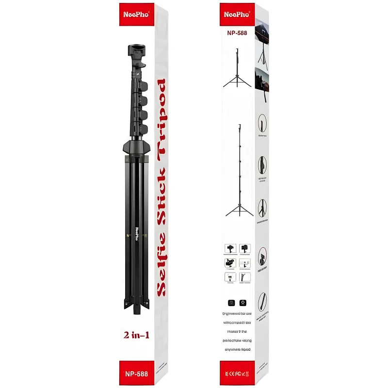 Штатив NeePho NP-9988 для зйомки 75-210 посилений з кріпленням різьблення 1/4дюйма – Black. Фото 4 з 4