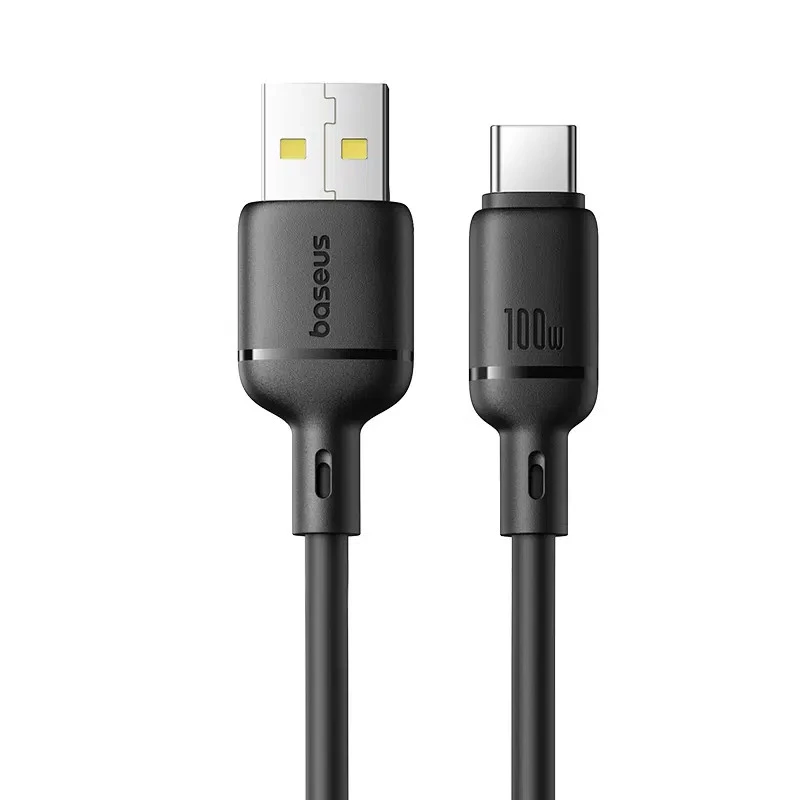 Дата кабель Baseus Silky Series OS Fast Charging USB to Type-C 100W (2m) (P10377703) – Cluster Black. Фото 1 з 5