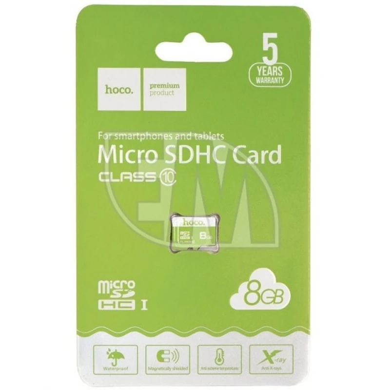 Карта пам'яті Hoco microSDHC 8GB TF high speed Card Class 10 – Green. Фото 2 з 2