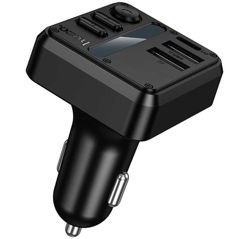 АЗУ FM модулятор Hoco E89 Libre PD30W+QC3.0 total 45W (1USB-A/1C) – Black. Фото 4 из 6