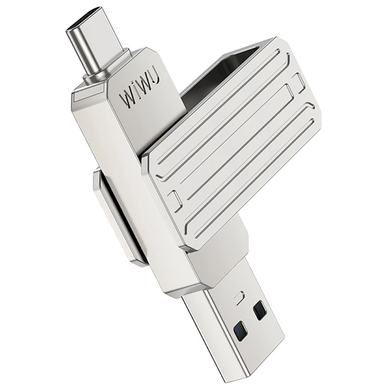 Флеш-драйв USB 3.0 Flash Drive WIWU Wi-FD001 3 in 1 64GB – silver. Фото 1 з 7