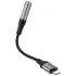 Аудіо кабель Aux Hoco LS36A Fresh 3.5mm to Lightning (0.12m) – Metal gray. Фото 4 з 5