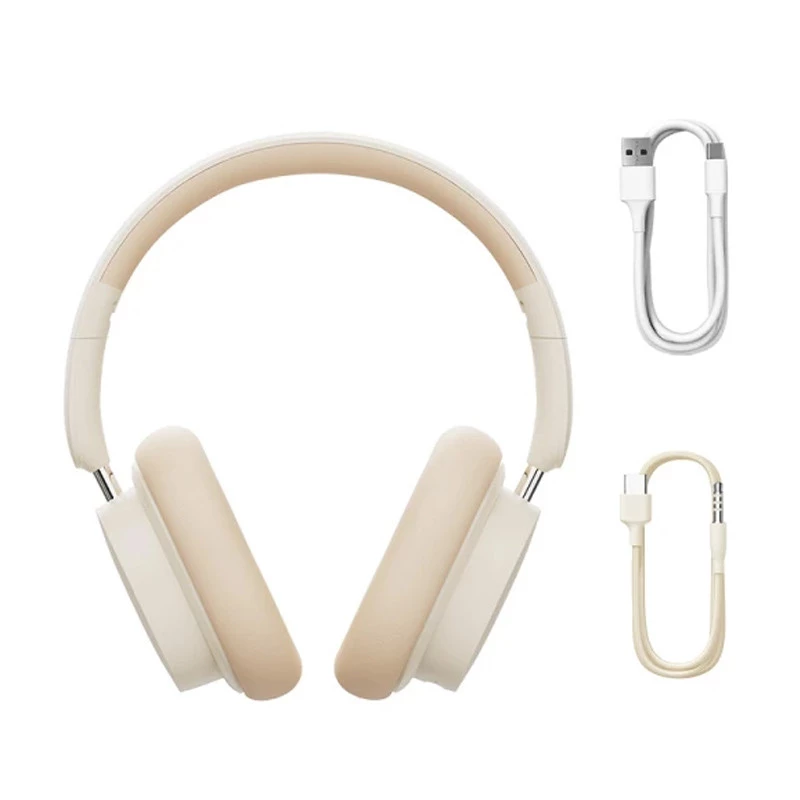 Накладні бездротові навушники Baseus Bowie D05 Wireless Headphones (NGTD02021) – Creamy-white. Фото 2 з 5