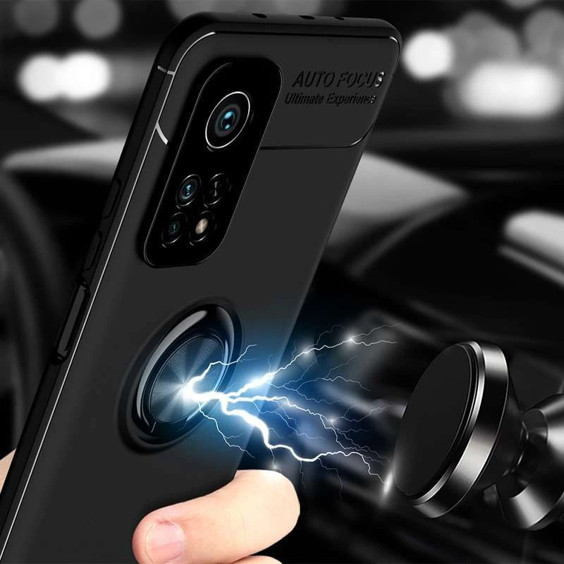 Чехол Deen ColorRing с кольцом для Realme C33 – Черный / Черный. Фото 4 из 4