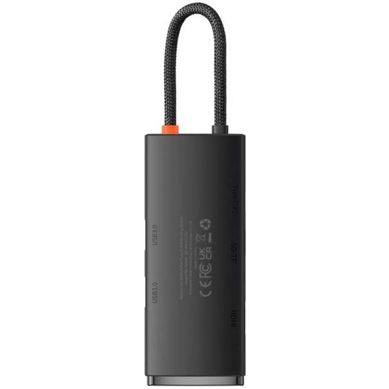 Перехідник HUB Baseus Lite Series 6in1 (Type-C to HDMI + 2xUSB 3.0 + PD+SD/TF) (WKQX05) – Black. Фото 4 з 7