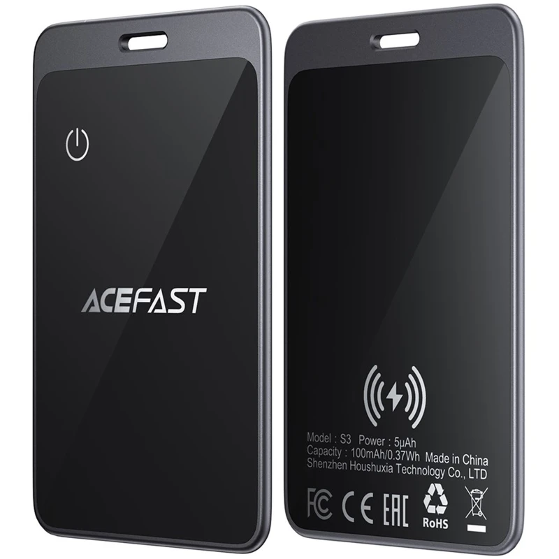 Трекер Acefast S3 Metal Card 100 mAh (2ps) – Gray. Фото 3 з 7