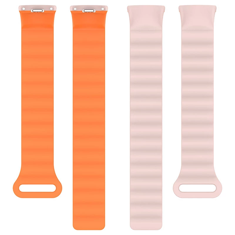 Ремінець Dual-color Magnetic для Xiaomi Mi Band 9/8 – Light Pink / Orange. Фото 7 з 8