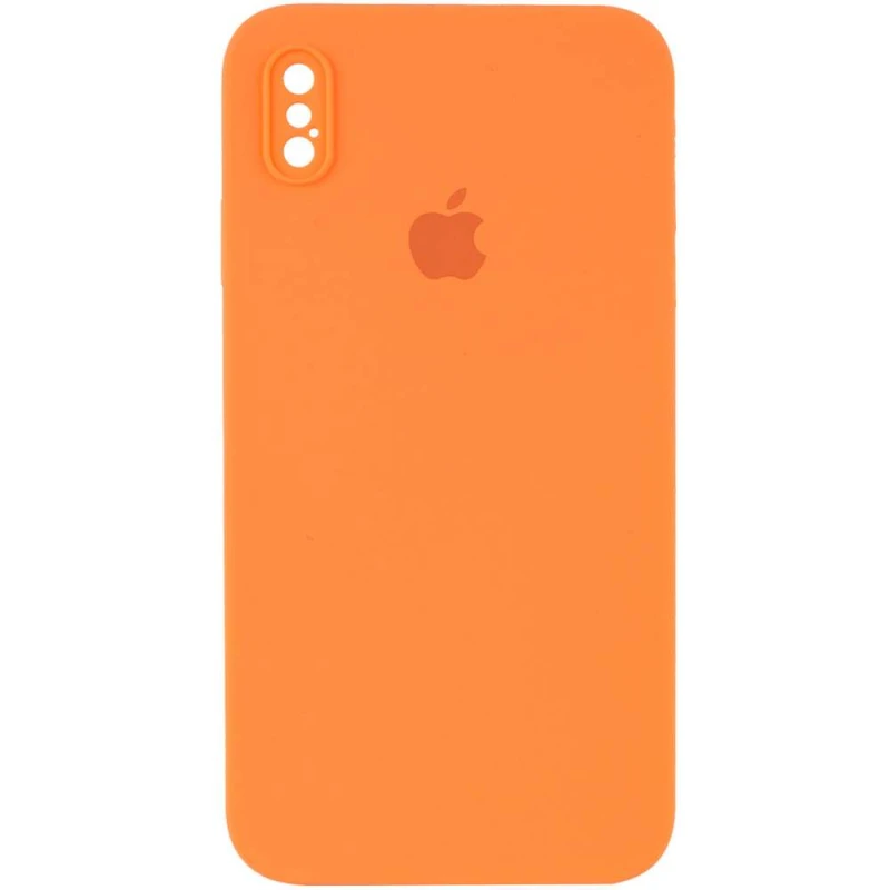 Чохол Silicone Case Square з захистом камери на Apple iPhone XS (5.8") – Помаранчевий / Papaya. Фото 1 з 3
