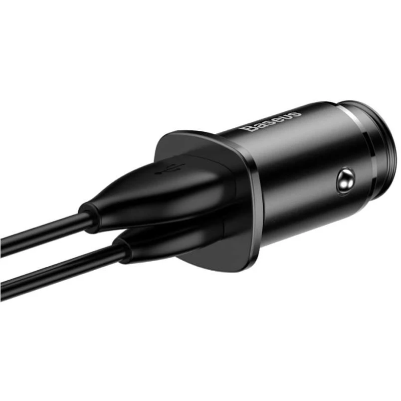 АЗП Baseus Square Metal PD 3.0 QC 4.0+ 30W USB + Type-C – Чорний. Фото 4 з 5