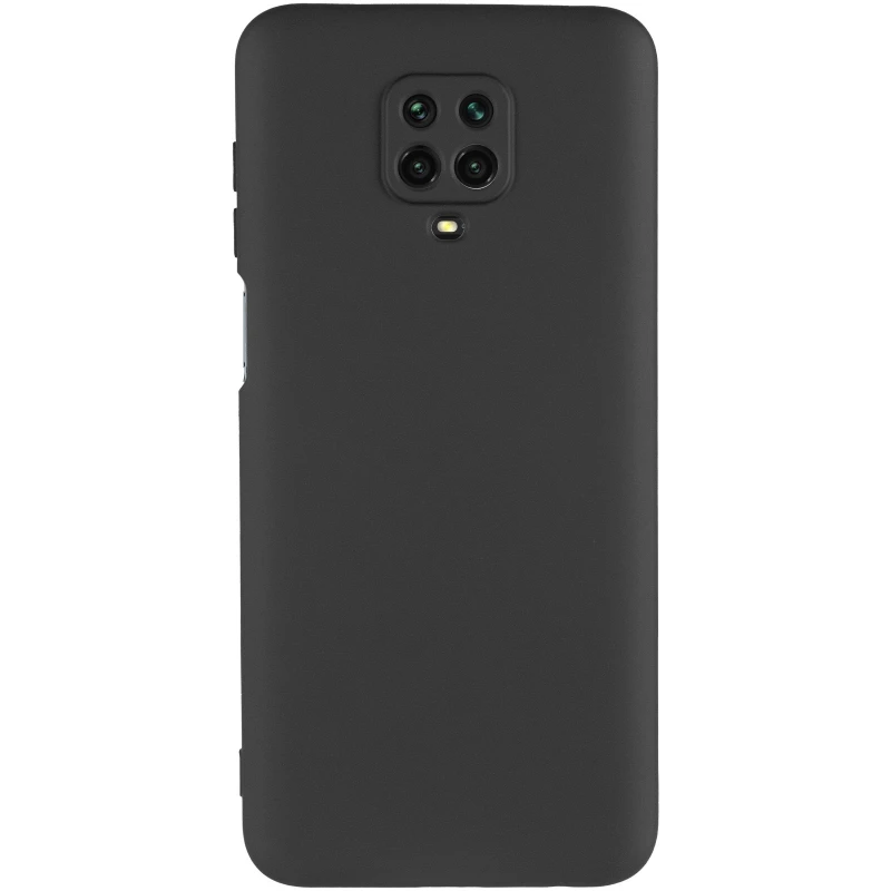 Цветной силиконовый чехол GETMAN с закрытой камерой на Xiaomi Redmi Note 9s / Note 9 Pro / Note 9 Pro Max – Черный / Black. Фото 3 из 12