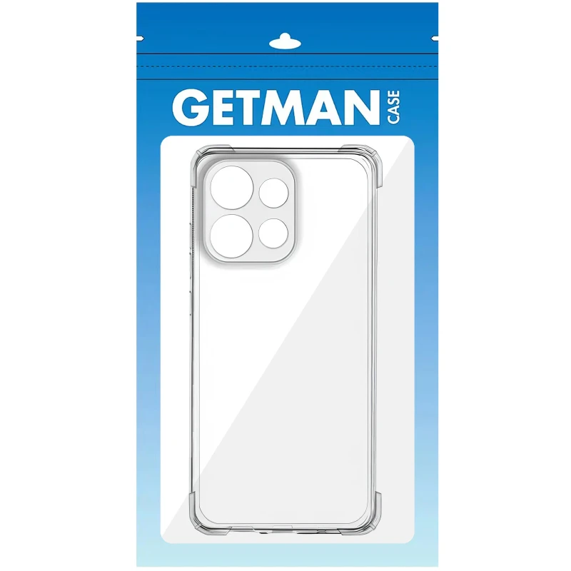 Ультратонкий силіконовий чохол GETMAN з критими бортами та камерою для Motorola Moto G15 4G – Безбарвний (прозорий). Фото 5 з 7