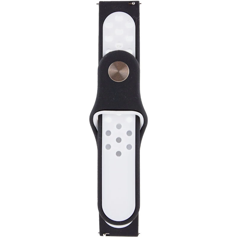 Силіконовий ремінець Sport+ для Xiaomi Amazfit/Samsung 22 mm – Black / White. Фото 3 з 3