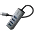 Переходник HUB Hoco HB1C 4in1 (Type-C to 4xUSB 3.0) (0.2m) – Metal gray. Фото 4 из 7