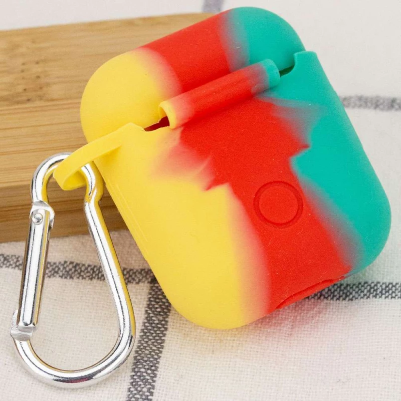 Силіконовий футляр Rainbow для навушників AirPods + карабін – Rainbow 1. Фото 4 з 4