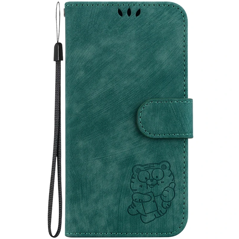 Шкіряний чохол-книжка Cute Tiger для Samsung Galaxy A26 5G – Green. Фото 1 з 4