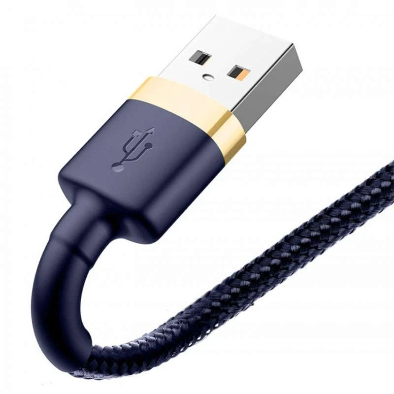 Дата кабель Baseus Cafule Lightning Cable 2.4A (1m) (CALKLF-B) – Золотий / Синій. Фото 2 з 3