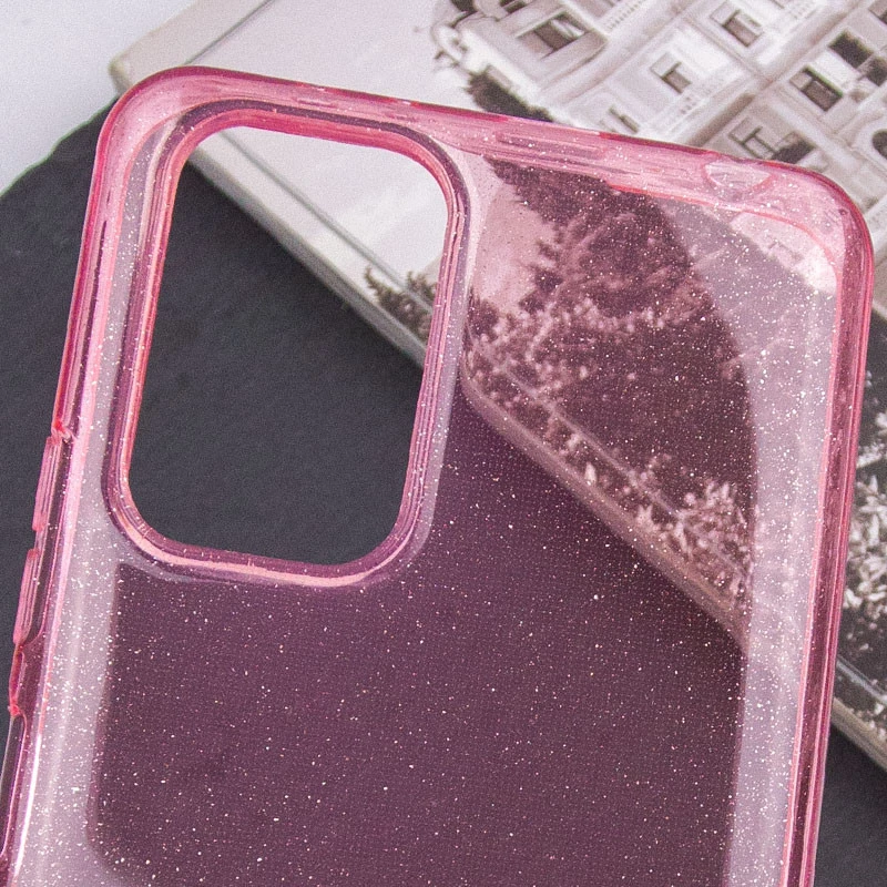 Блискучий силіконовий чохол на Xiaomi Redmi 13C – Pink. Фото 7 з 8